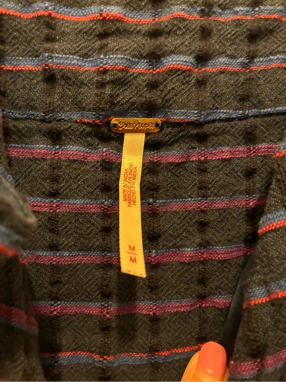 Free People Plaid Textured Cami Mini Dress V-Neck Strappy Boho Slit Coquette M - Picture 2 of 6